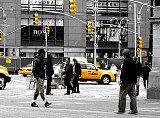 New York City, yellow highlights, lights and taxis. File# 2156. Photographer: Susan